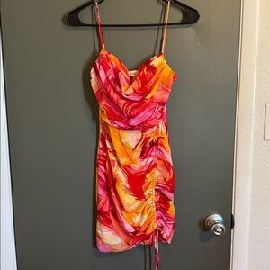 Lovely Day Fiery Red and Orange Mini Dress